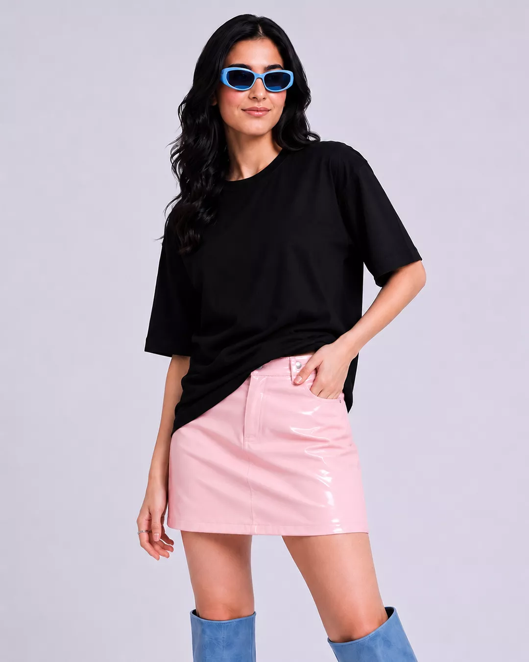 Black Plain Unisex Oversized T-Shirt